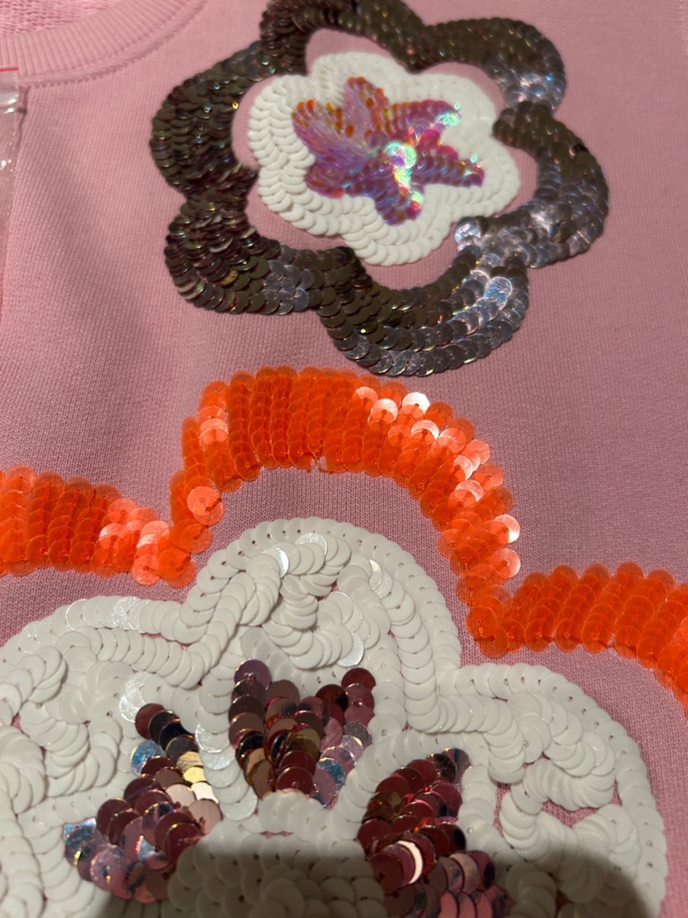 Essentiel Antwerp Pink Floral Sequin Top - Picture 5 of 8